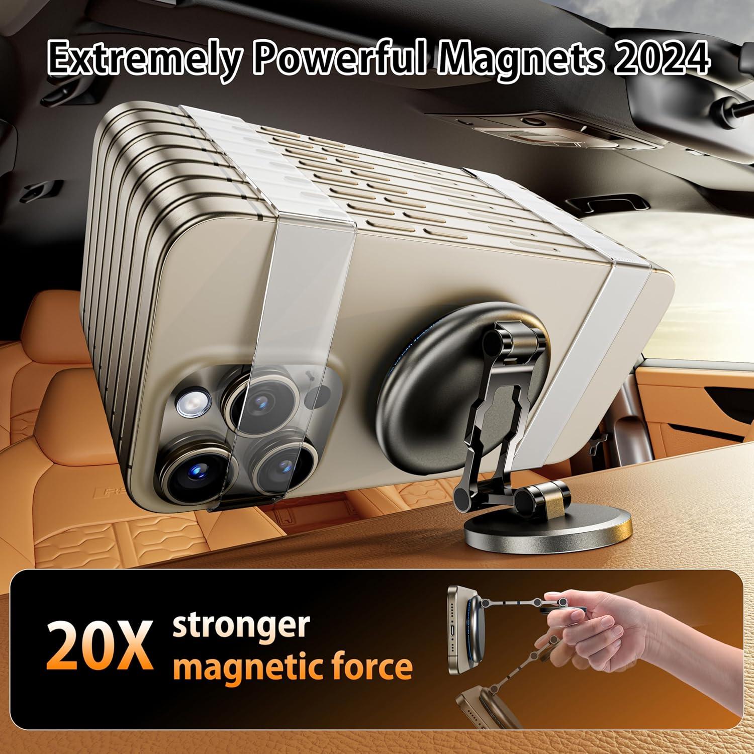 SCHUGS for Mag-Safe Car Charger Mount, [Zinc Alloy] 15W Fast Charging Ultra Magnetic Car Phone Holder, Magnetic Wireless Car Charger Dashboard, iPhone Car Mount Chrager for iPhone 16 15 14 13 Pro Max