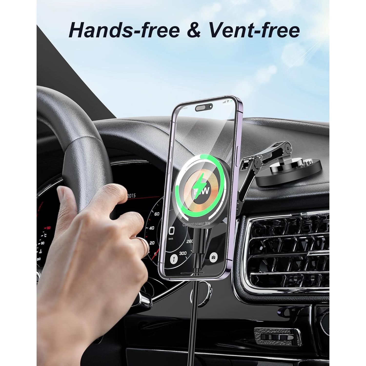 Soporte de Carga Magnético para Coche iAXBi 15W Inalámbrico