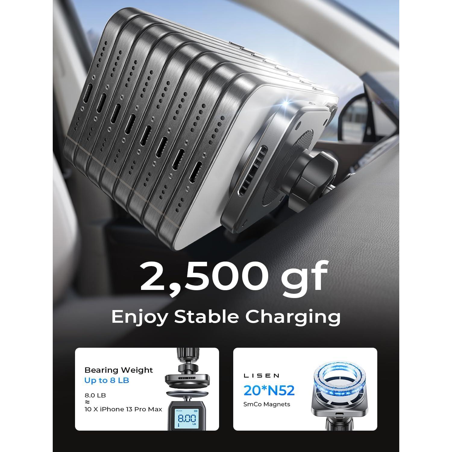 Soporte de Carga Magnético para Coche LISEN 15W Magsafe