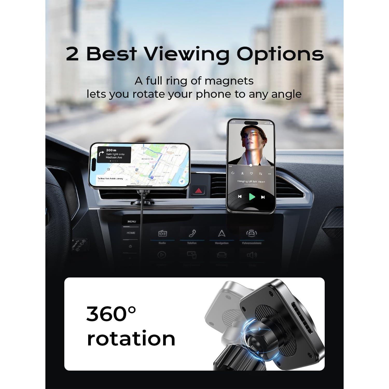 Soporte de Carga Magnético para Coche LISEN 15W Magsafe