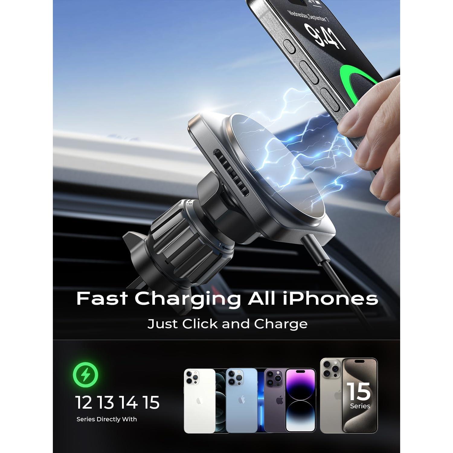 Soporte de Carga Magnético para Coche LISEN 15W Magsafe