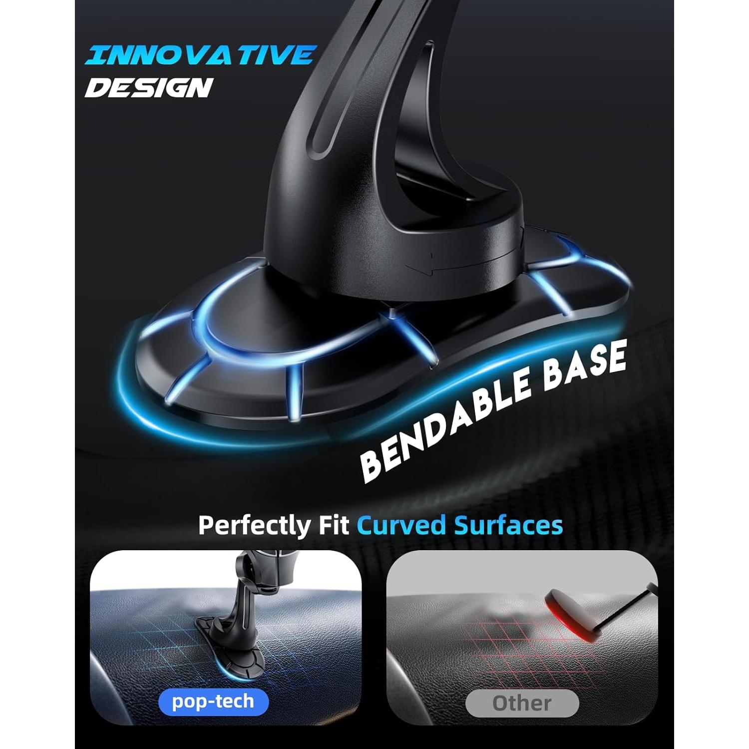 Soporte magnético para teléfono Pop-Tech con adhesivo 3M