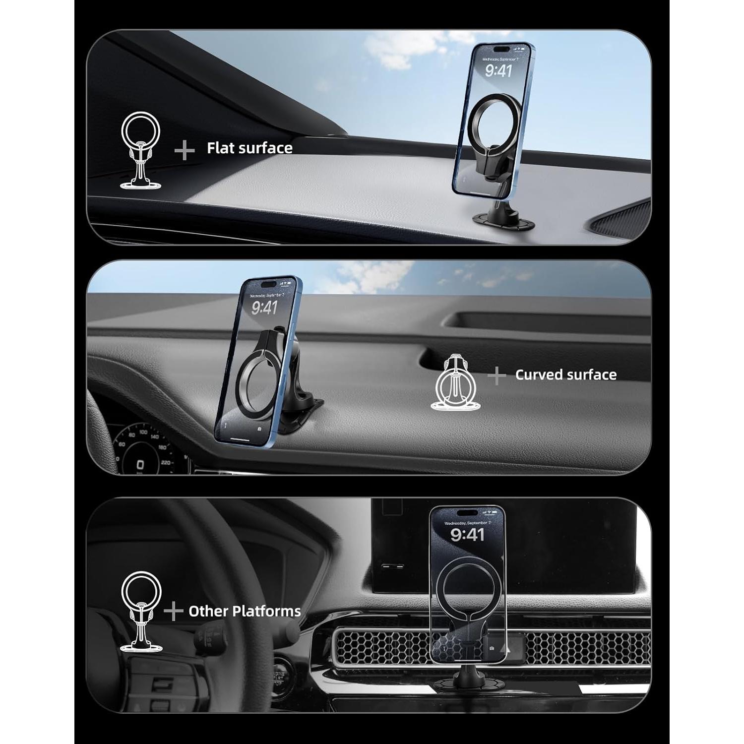 Soporte magnético para teléfono Pop-Tech con adhesivo 3M