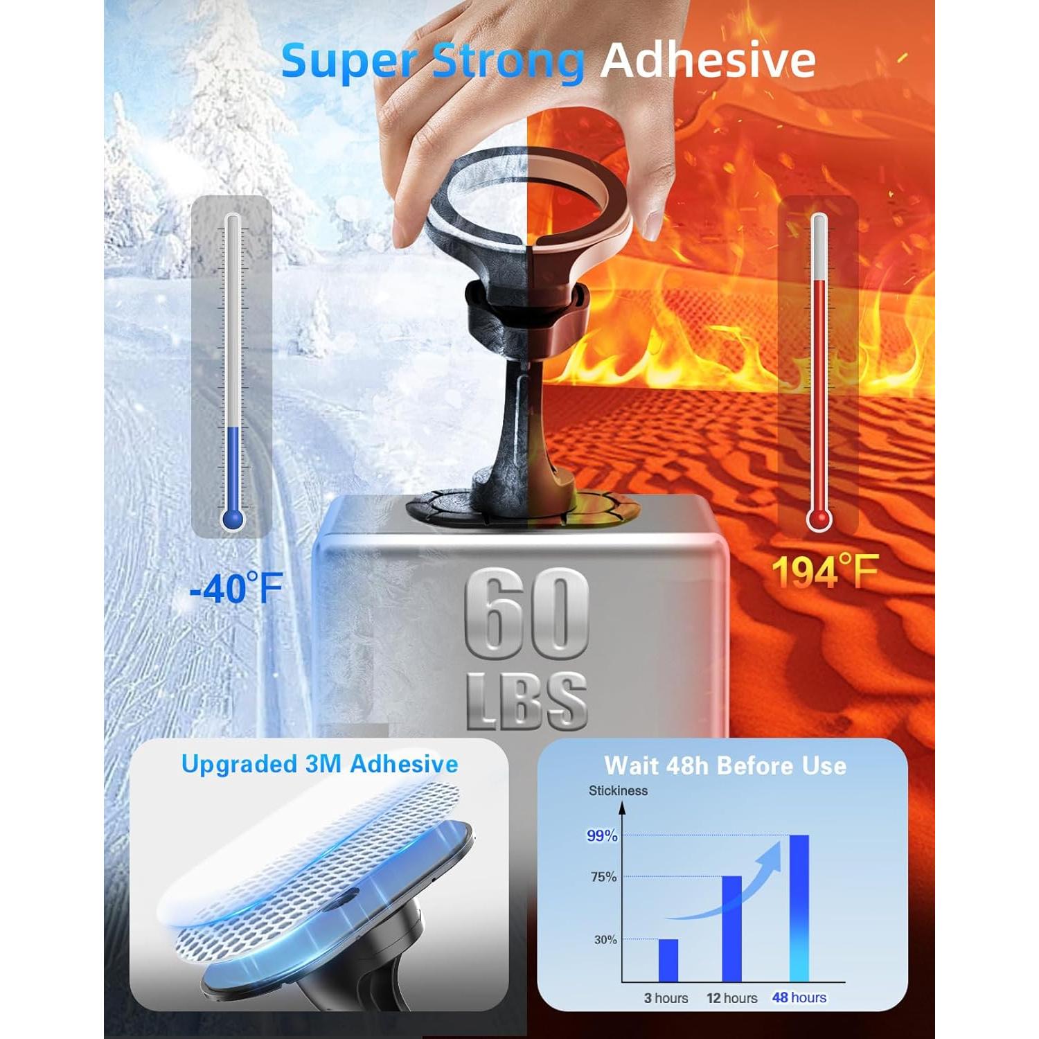 Soporte magnético para teléfono Pop-Tech con adhesivo 3M