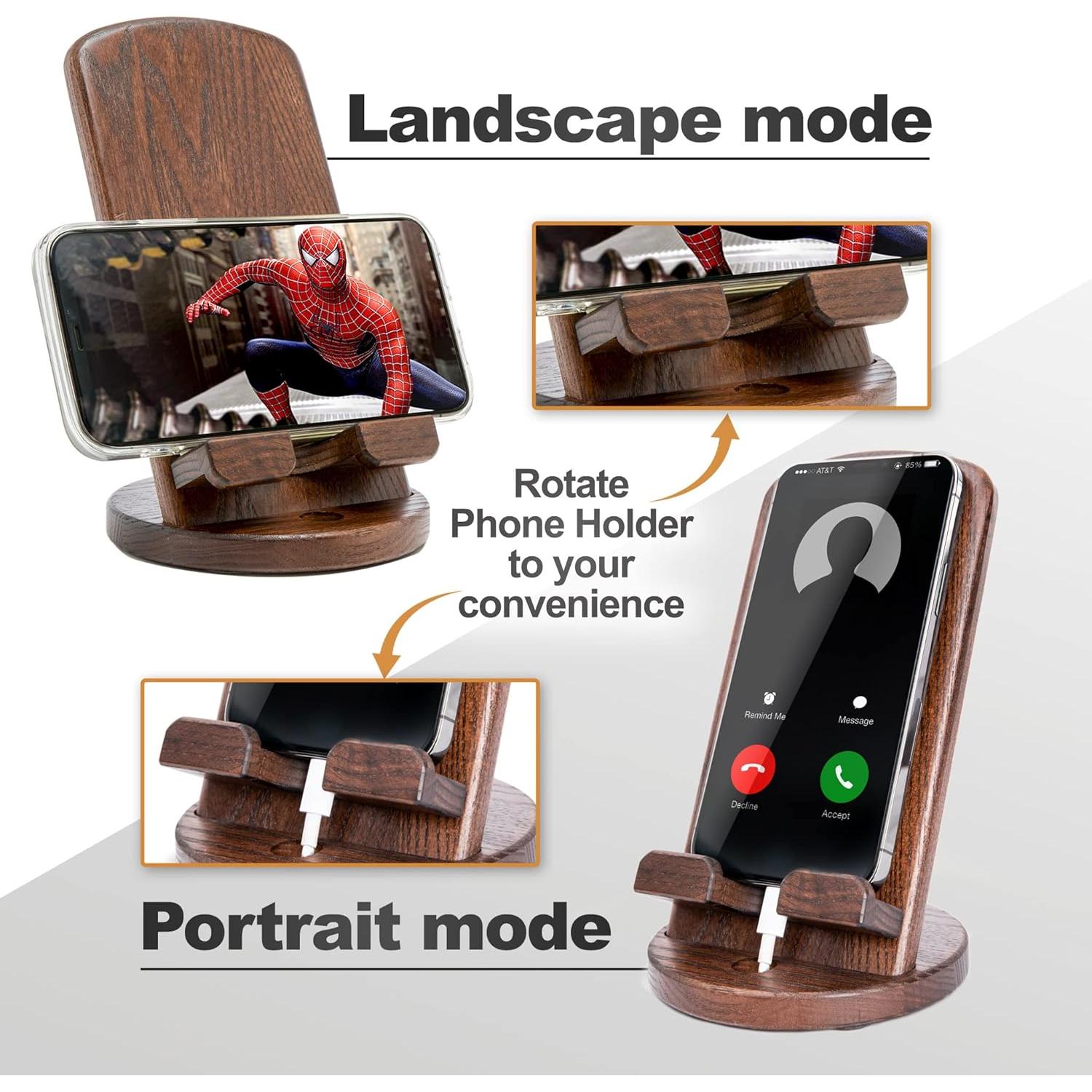 Soporte de Teléfono Móvil de Madera Teslyar 17x10 cm