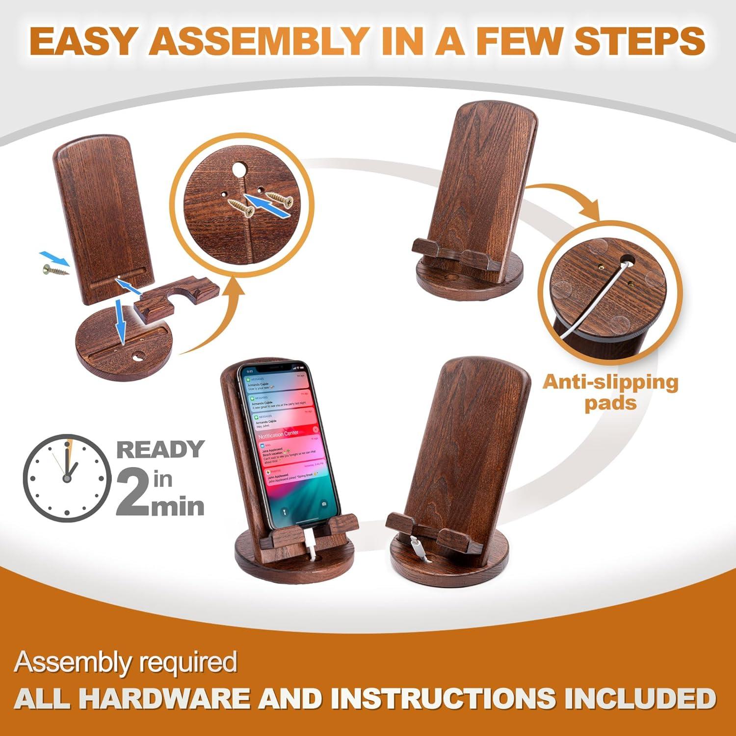 Soporte de Teléfono Móvil de Madera Teslyar 17x10 cm