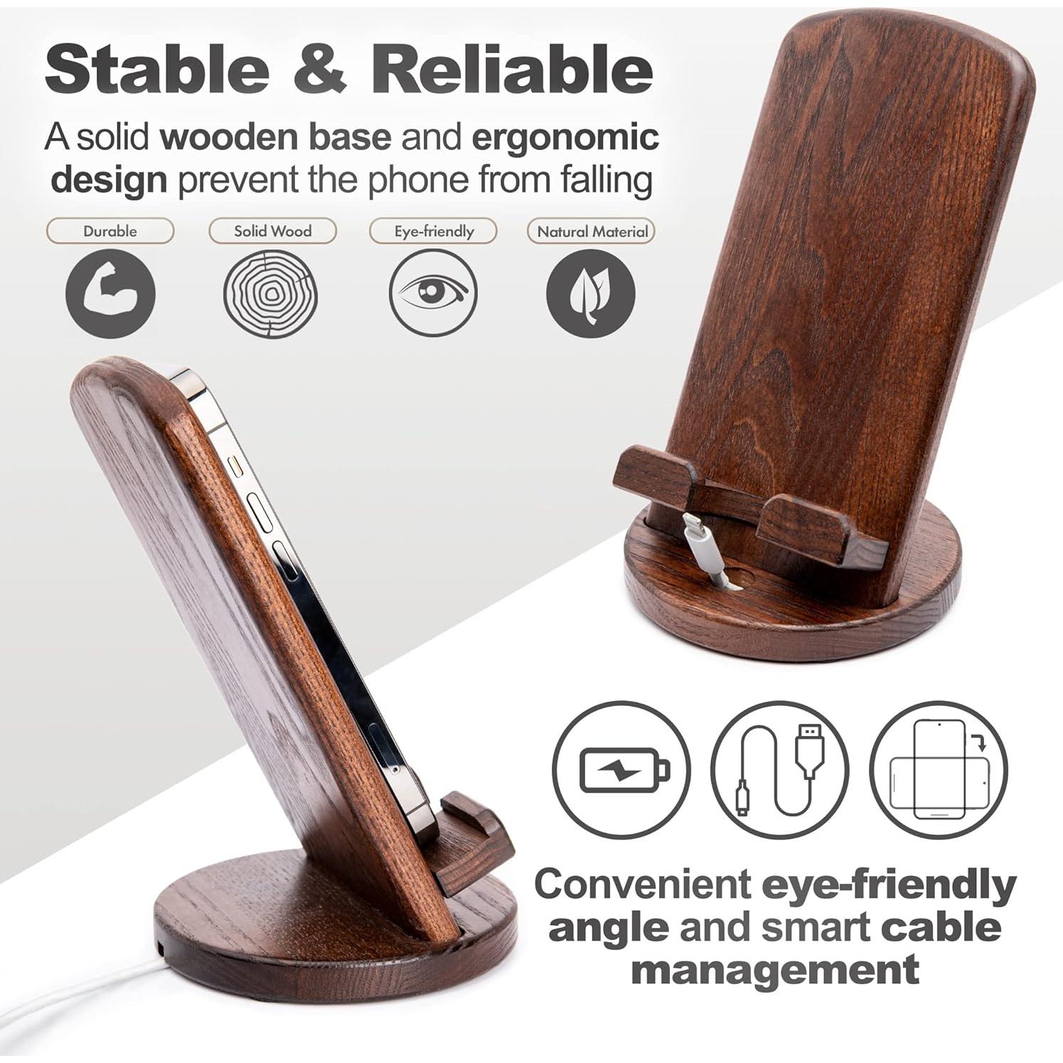 Soporte de Teléfono Móvil de Madera Teslyar 17x10 cm