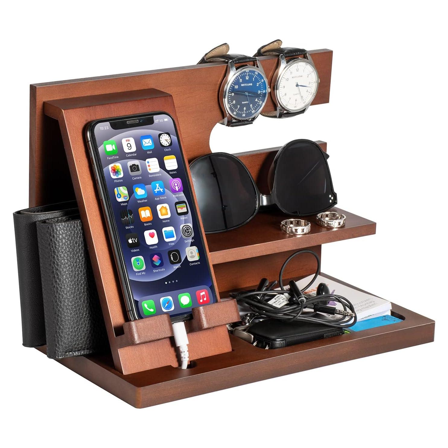 Estación de Acoplamiento de Madera AliveByte 25.5x15 cm