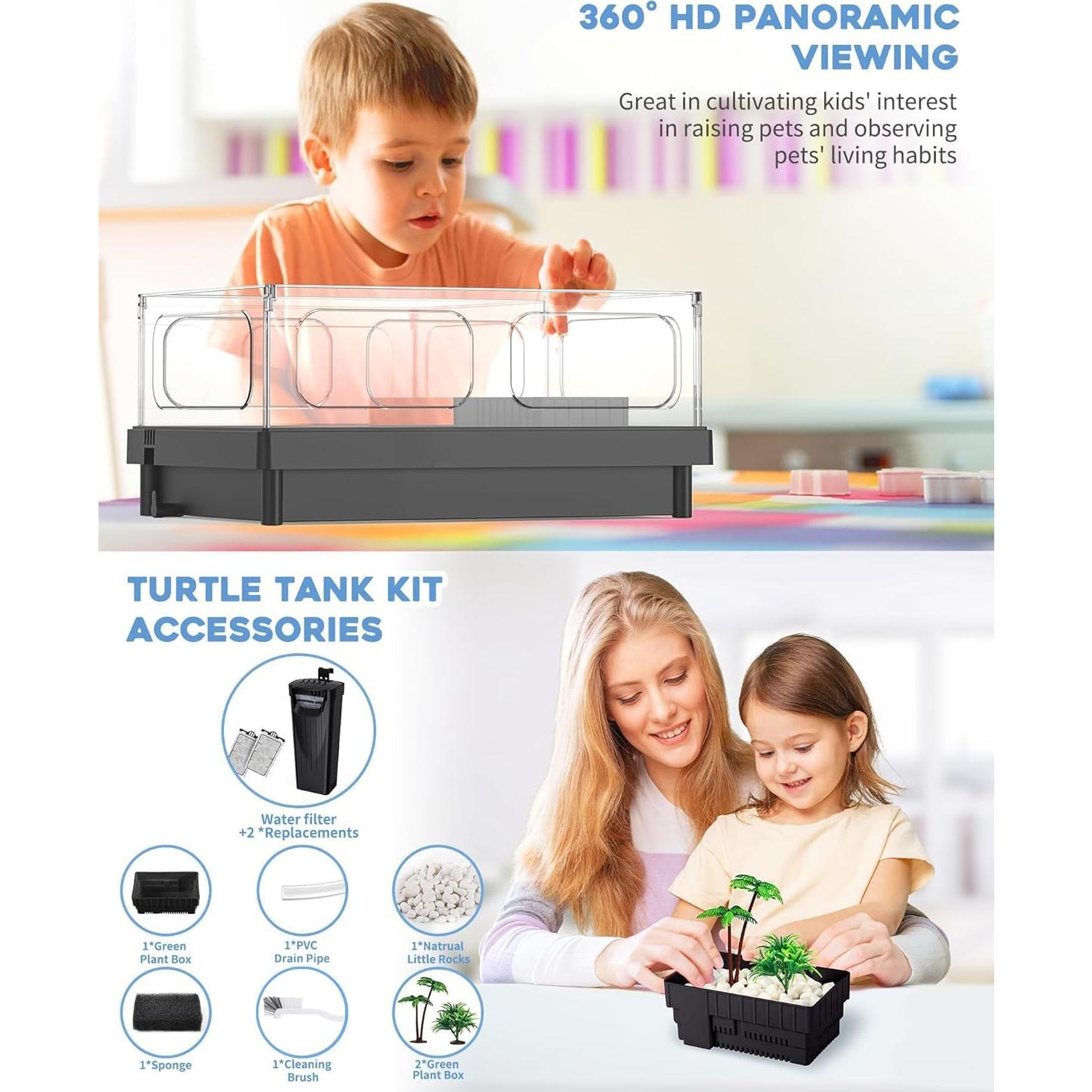 Acuario para Tortugas Moonorange 39x27x18cm con Filtro