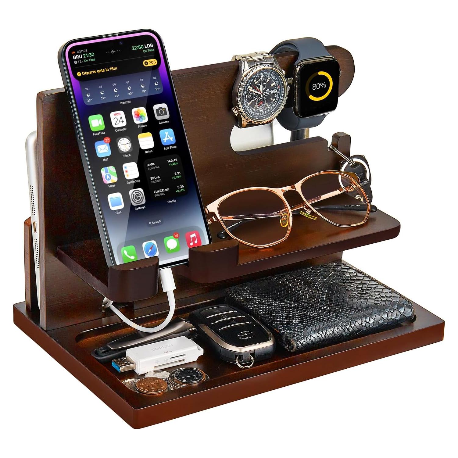 Estación de Acoplamiento de Madera Pinzoveno Marrón