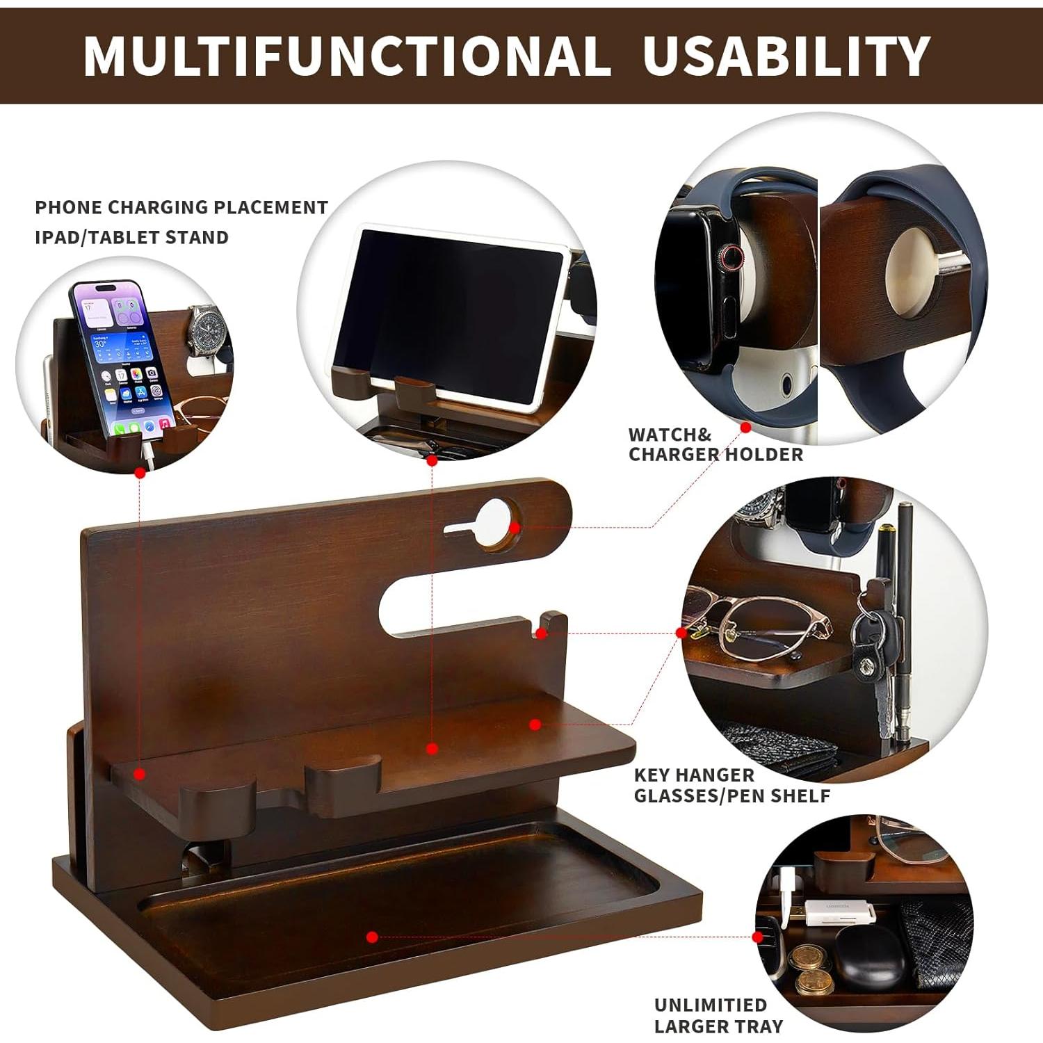 Estación de Acoplamiento de Madera Pinzoveno Marrón