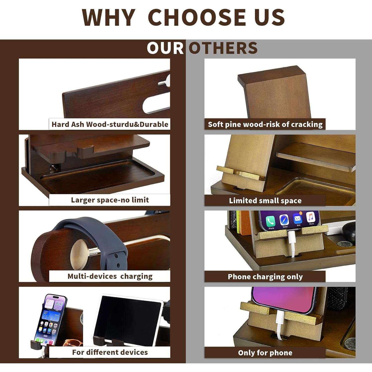 Estación de Acoplamiento de Madera Pinzoveno Marrón