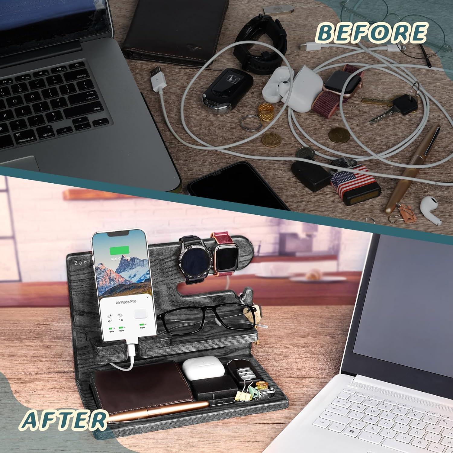 Estación de Acoplamiento de Teléfono de Madera ZAPUVO