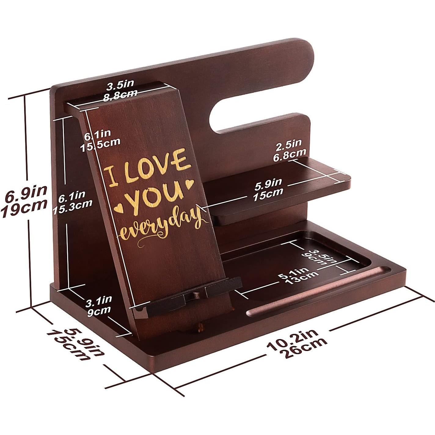 Estación de Acoplamiento de Madera Awofer para Hombre - Organizador Multifuncional