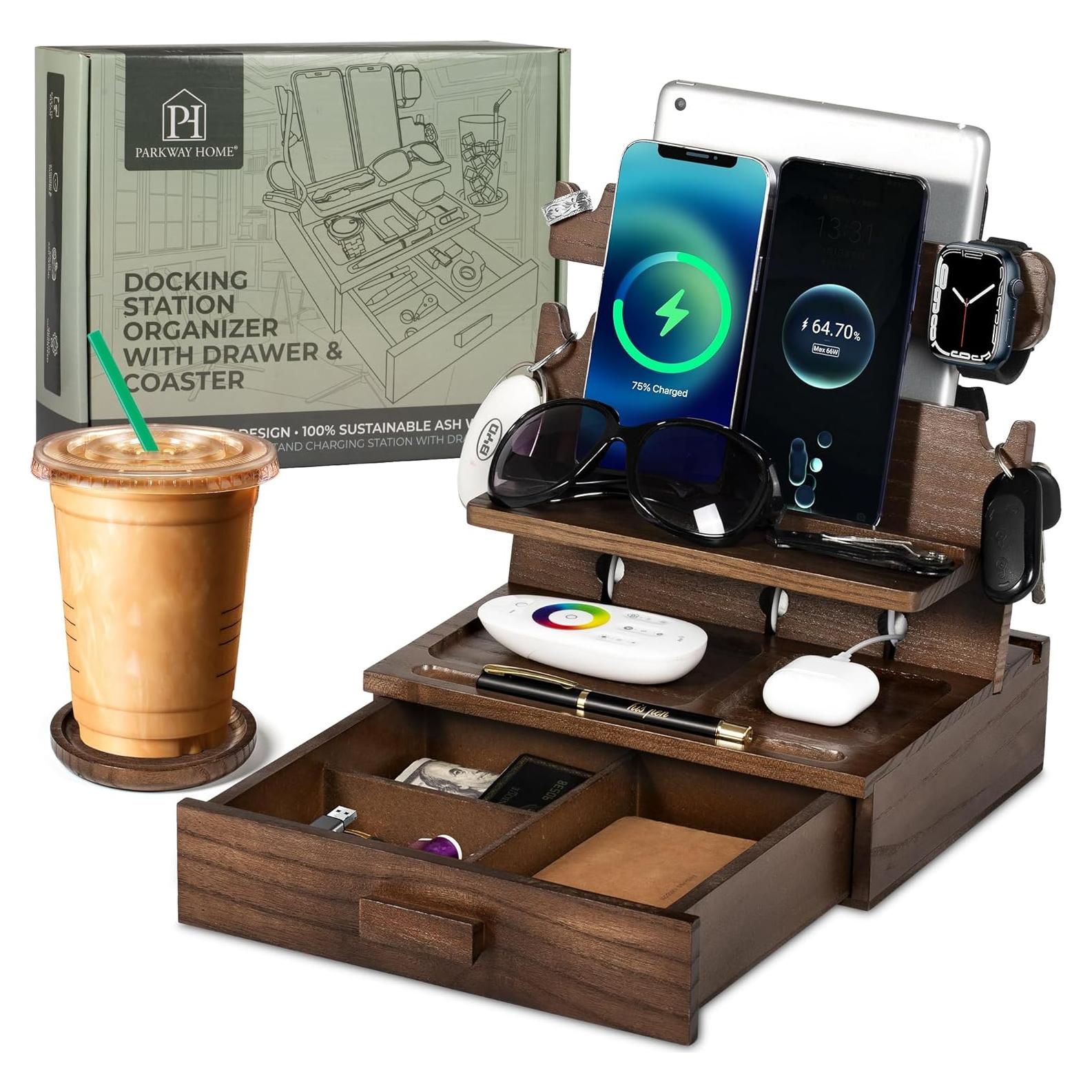 Estación de Acoplamiento de Madera Parkway para 3 Teléfonos