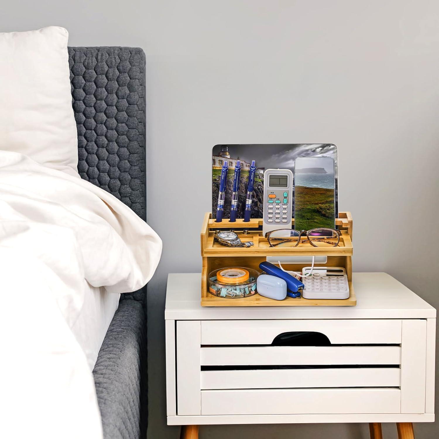 Organizador de Mesita de Noche Yopay de Bambú Carga 1,01 kg