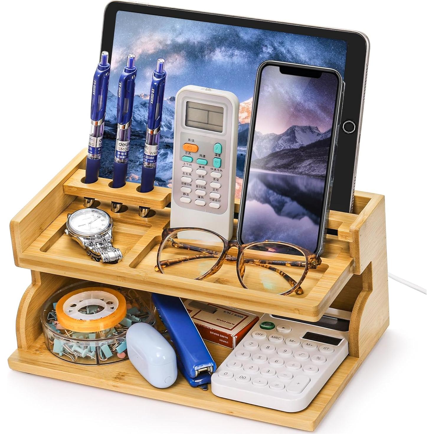 Organizador de Mesita de Noche Yopay de Bambú Carga 1,01 kg