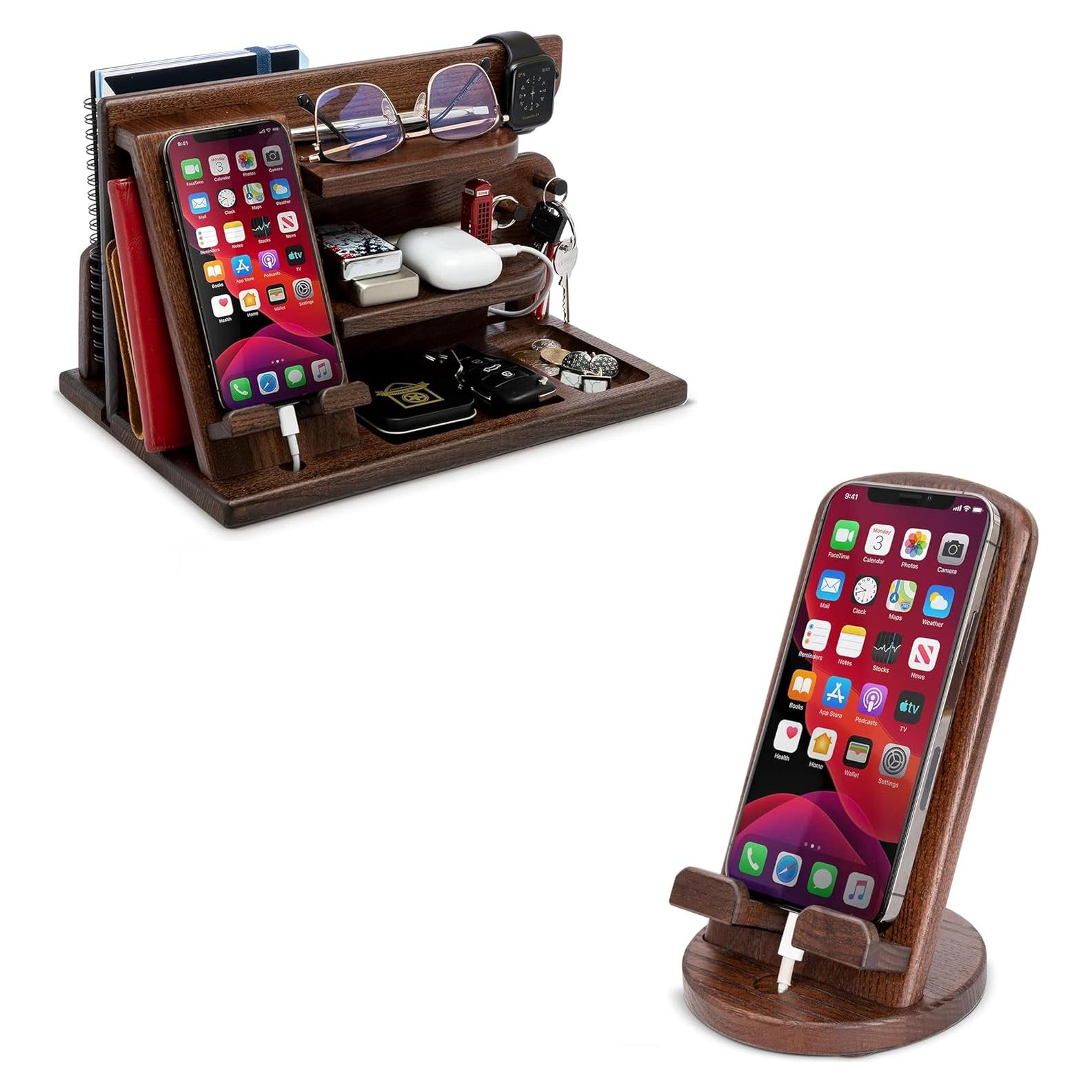 Estación de Carga y Organizador de Madera TESLYAR