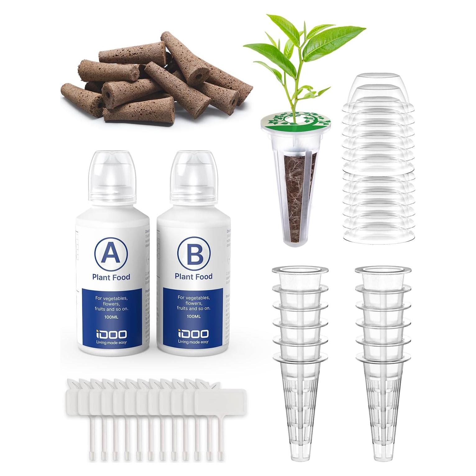Kit de Jardinería Hidropónica iDOO con 12 Esponjas y Accesorios