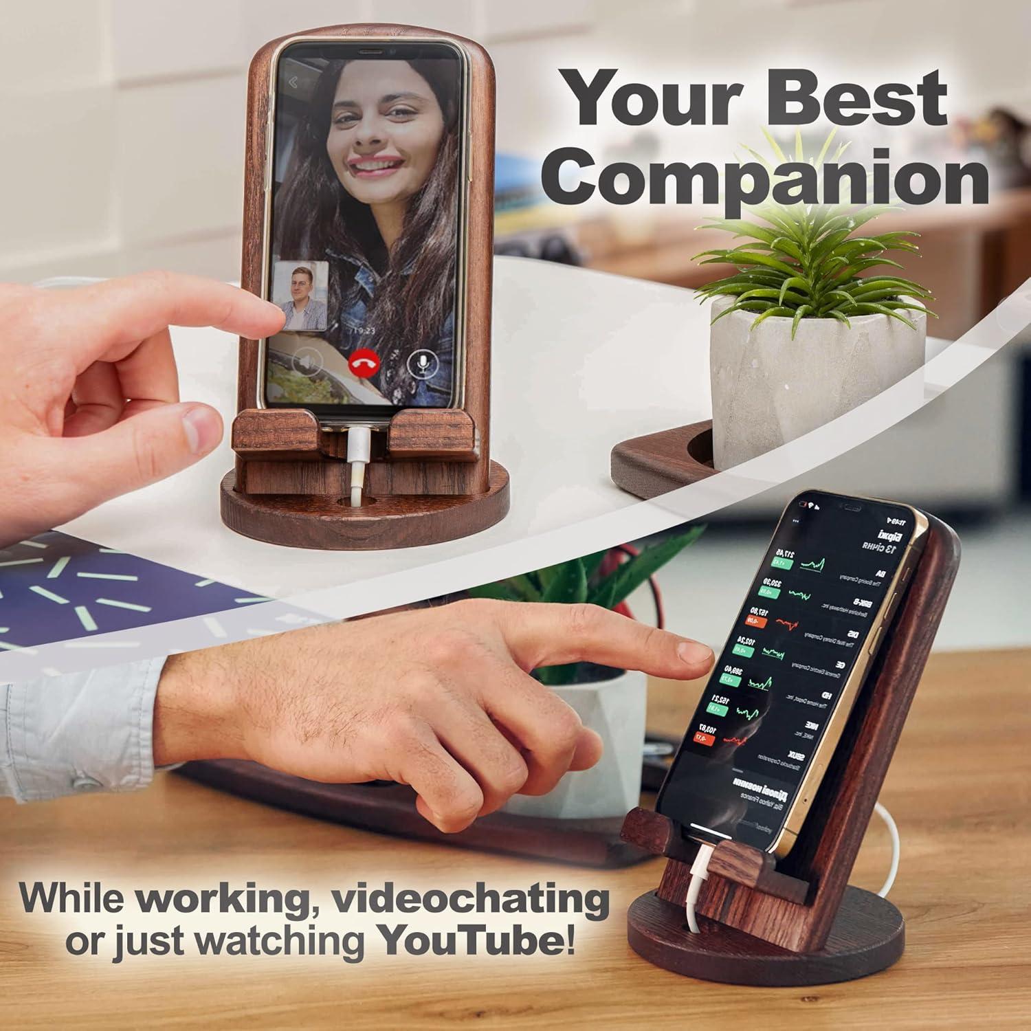 Estación de Carga de Madera Teslyar para Hombres - Organizador Multifuncional