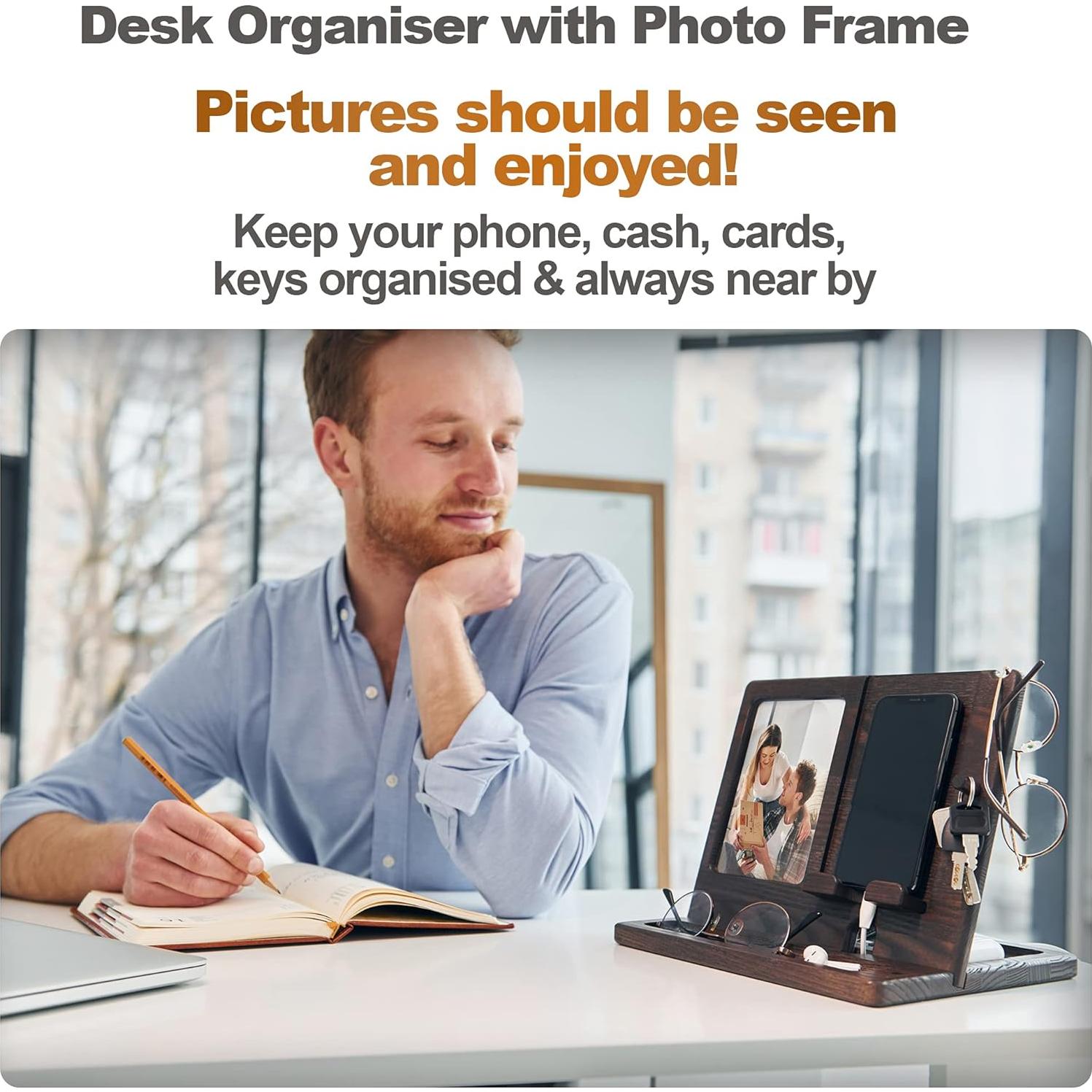 Estación de Carga y Organizador de Madera Teslyar