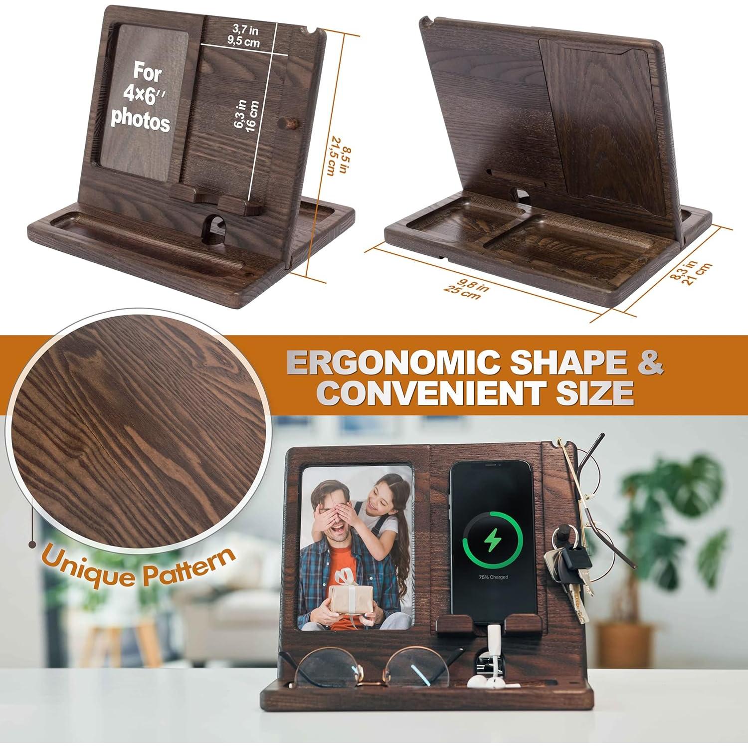 Estación de Carga y Organizador de Madera Teslyar