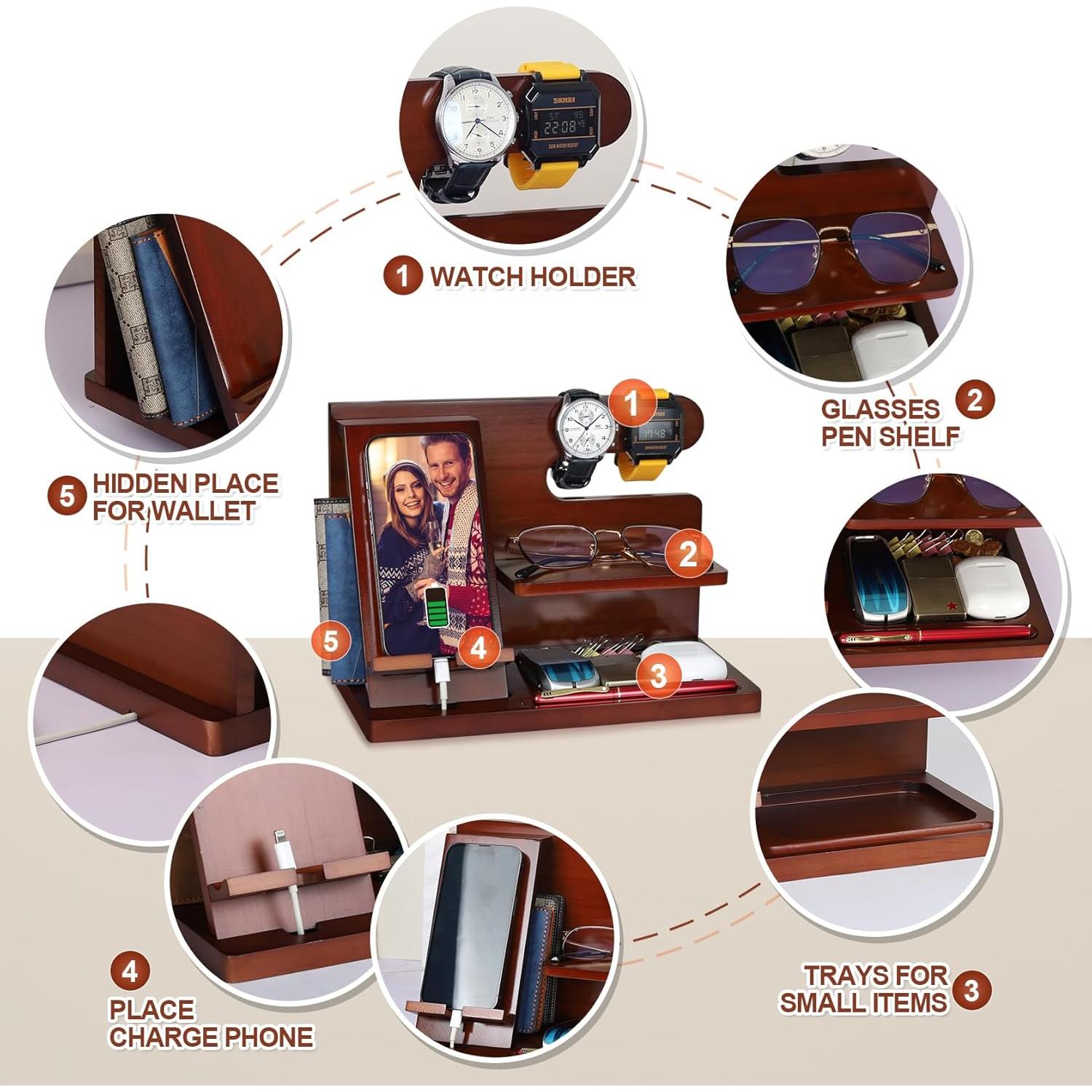 Estación de Acoplamiento de Madera PRINLUCK para Teléfonos