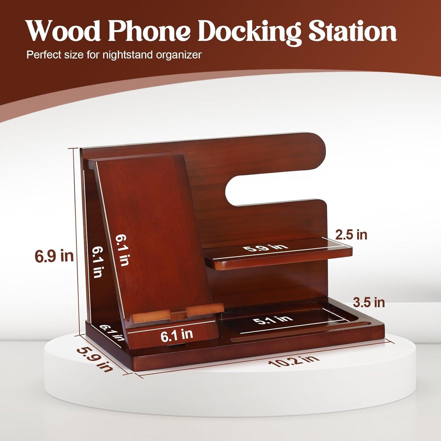 Estación de Acoplamiento de Madera PRINLUCK para Teléfonos