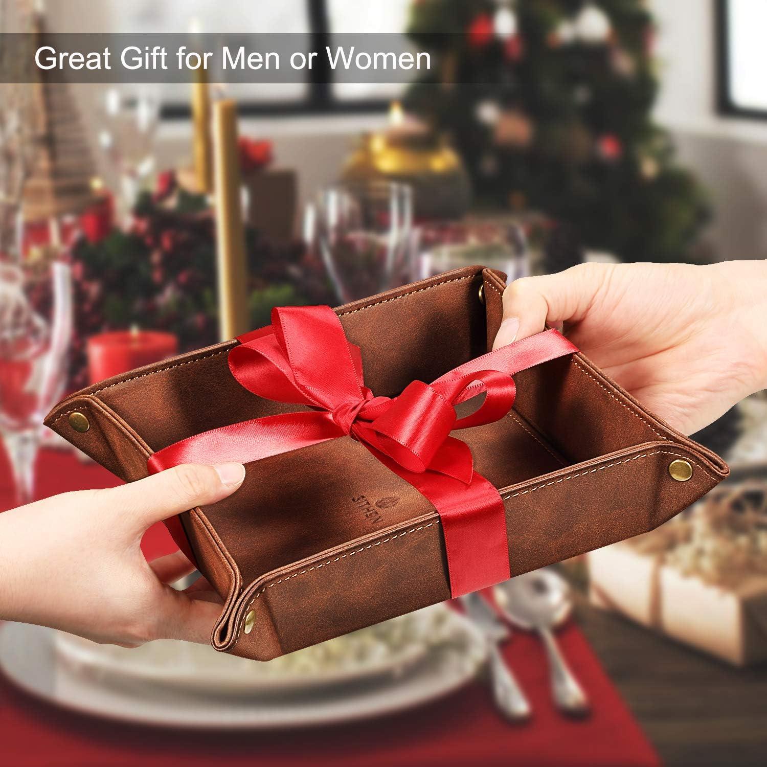 Bandeja de Valet SITHON de Cuero PU Marrón 19,81 cm