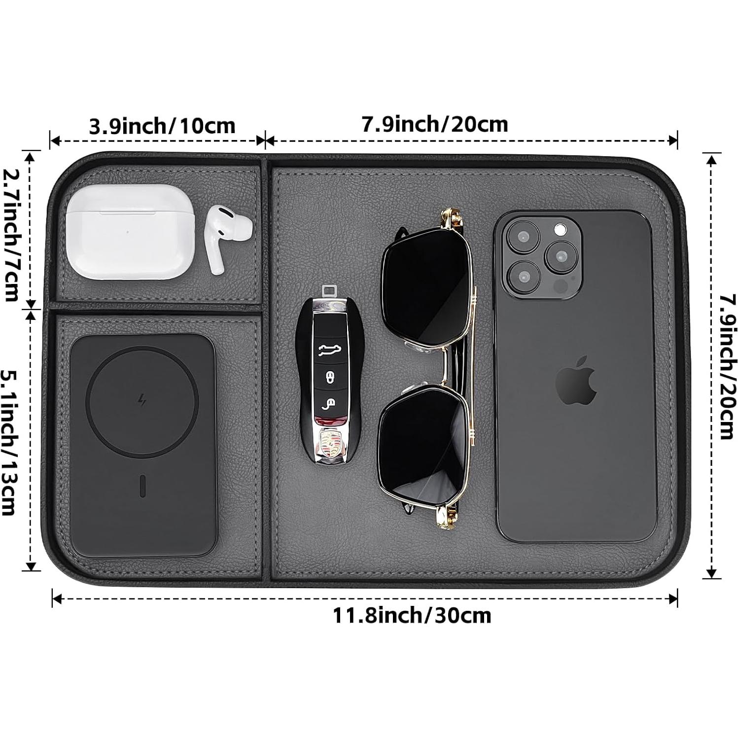 Bandeja de Cuero SENEN Rectangular 30x20 cm Marco Negro