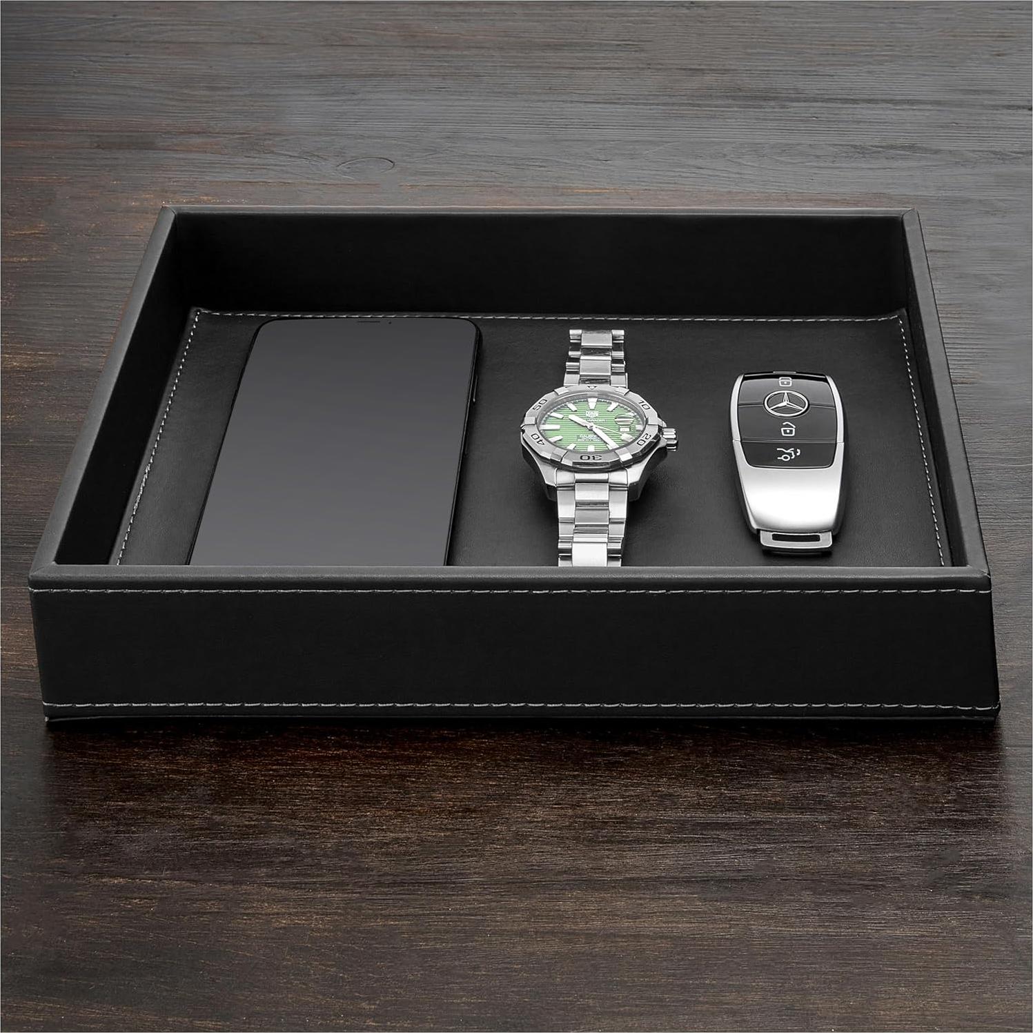 Bandeja de Valet de Cuero GALLAWAY para Hombres - Negro