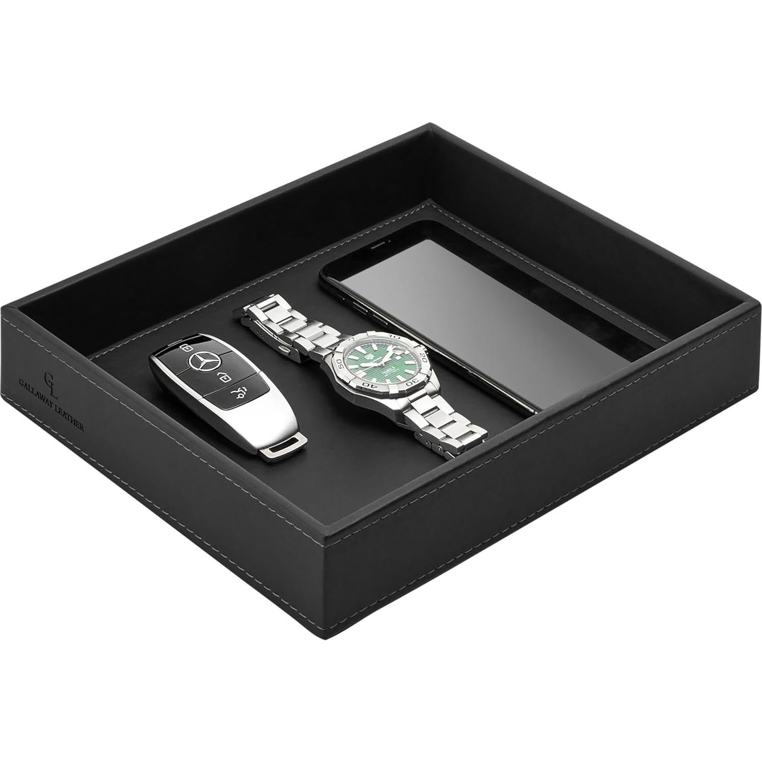 Bandeja de Valet de Cuero GALLAWAY para Hombres - Negro