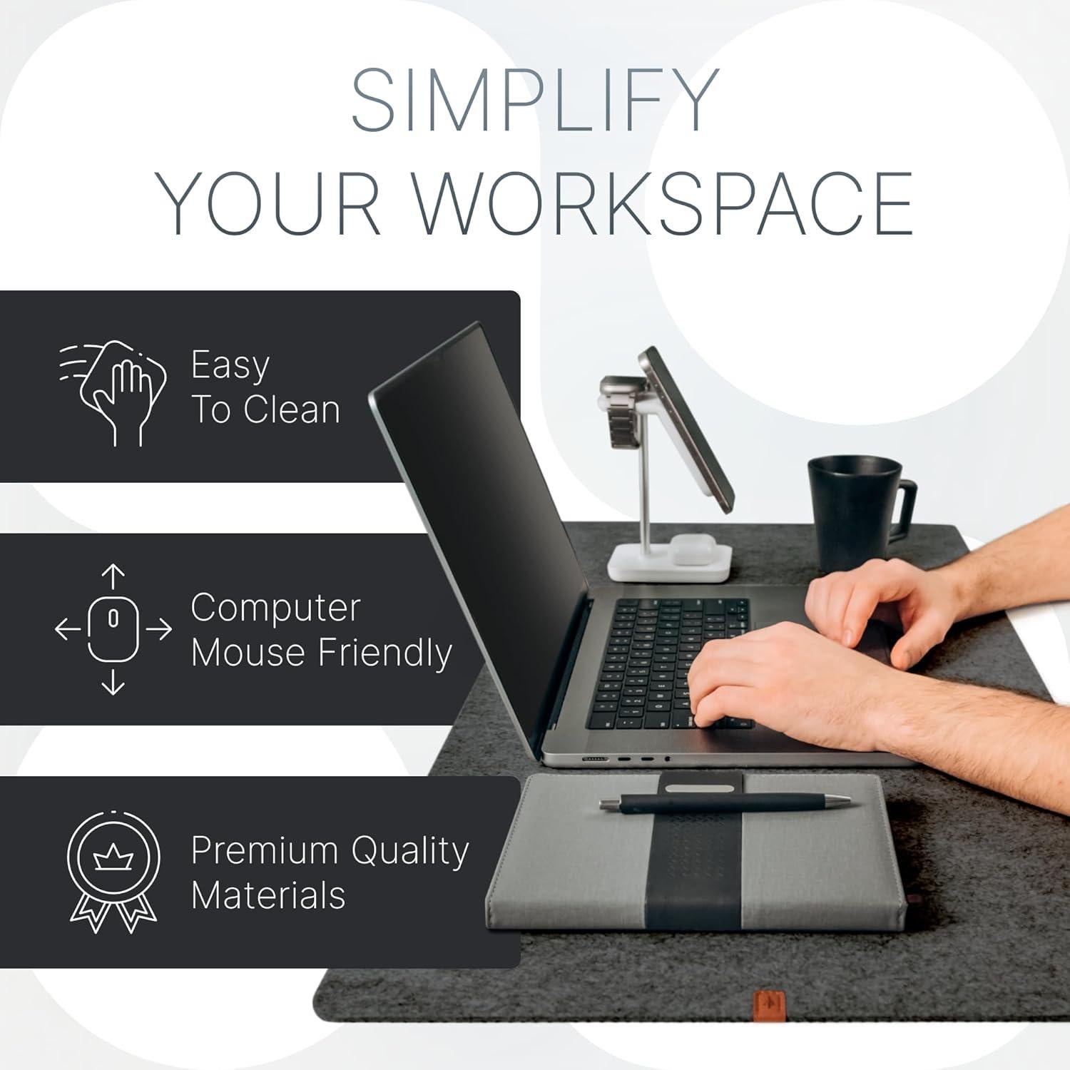 Bandeja de Valet y Alfombrilla de Escritorio Fieltro Nordik