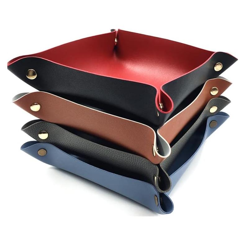 Juego de 4 bandejas de valet de cuero PU SUSU BLOCK 25x25cm