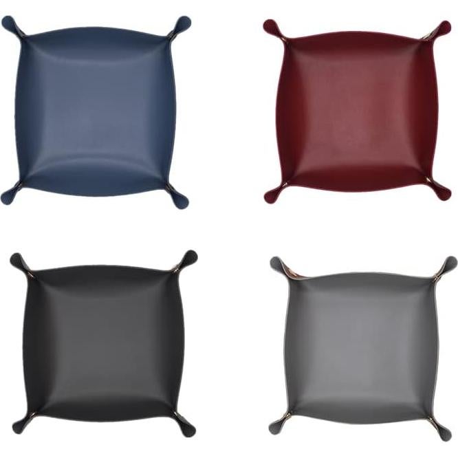 Juego de 4 bandejas de valet de cuero PU SUSU BLOCK 25x25cm