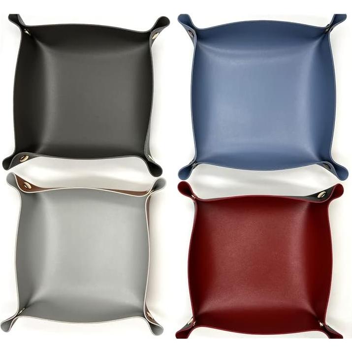 Juego de 4 bandejas de valet de cuero PU SUSU BLOCK 25x25cm