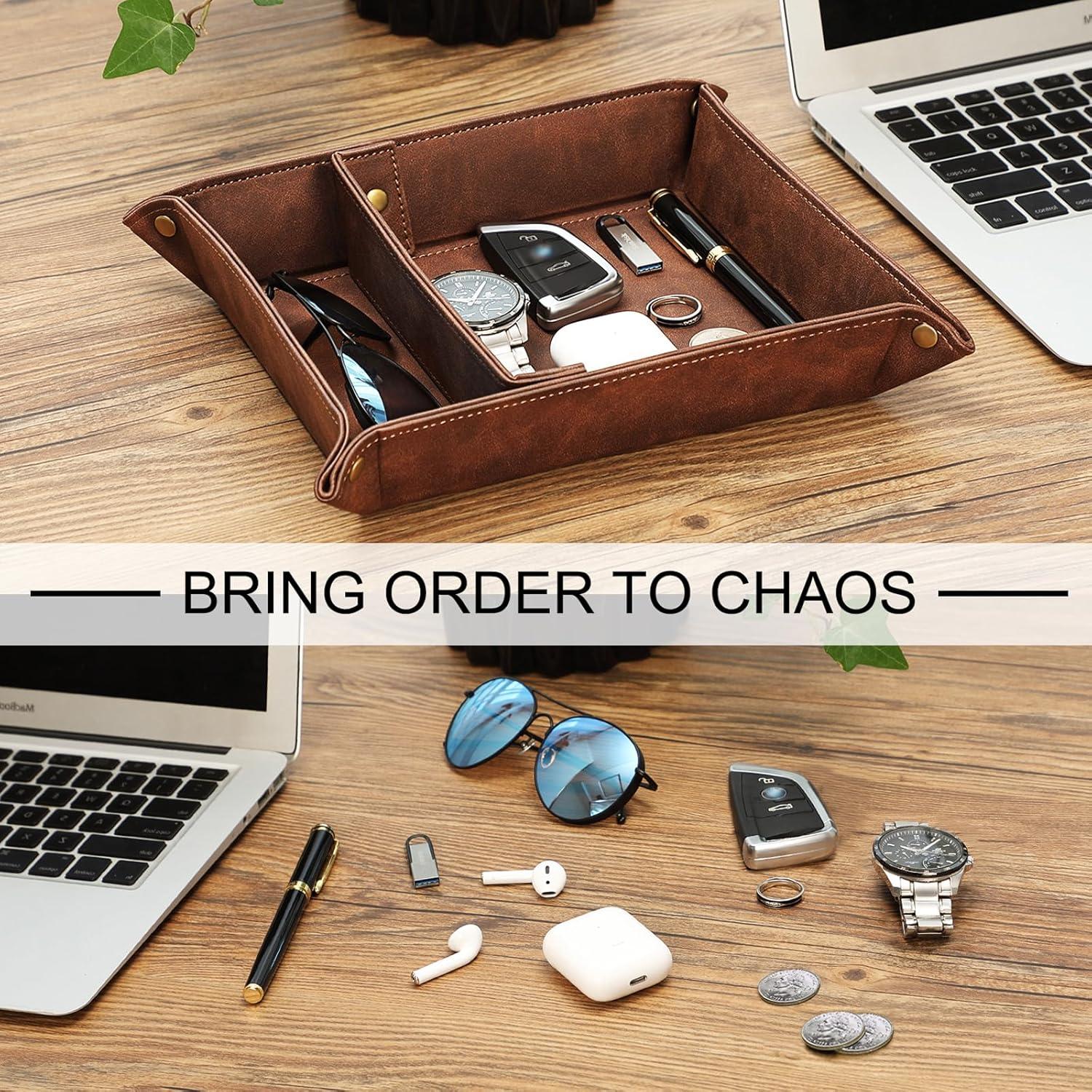 Bandeja Organizador de Escritorio SITHON Plegable Marrón