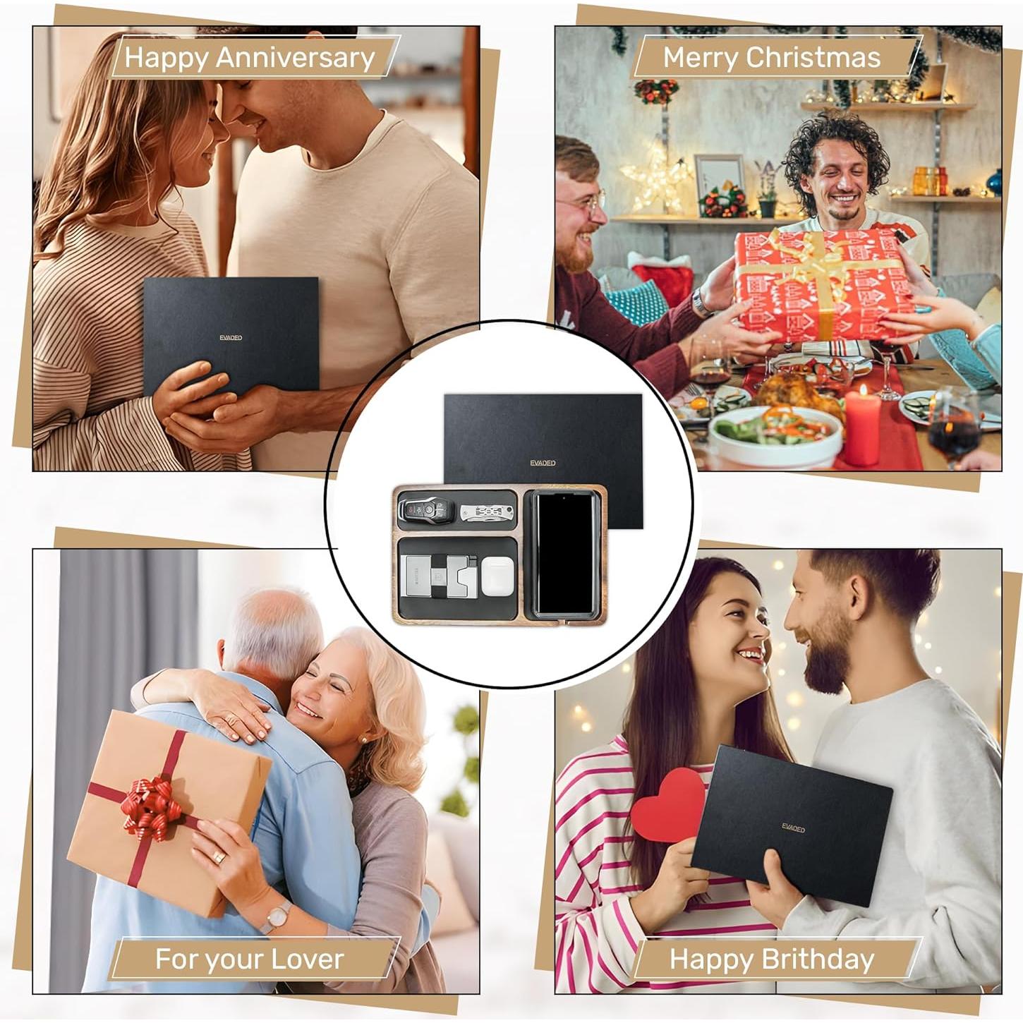 Bandeja de Valet de Madera de Acacia Evaded 30x20 cm