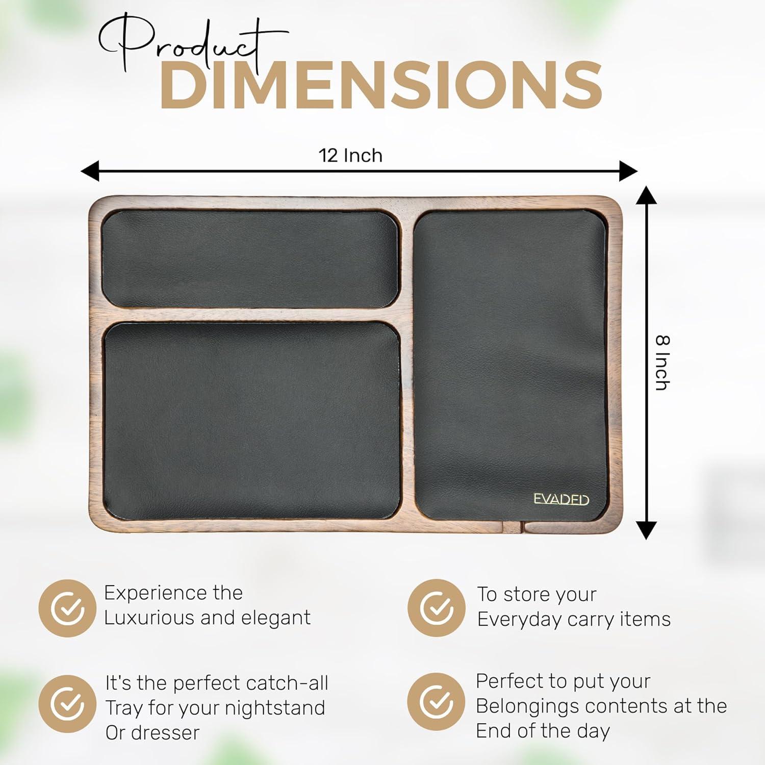 Bandeja de Valet de Madera de Acacia Evaded 30x20 cm