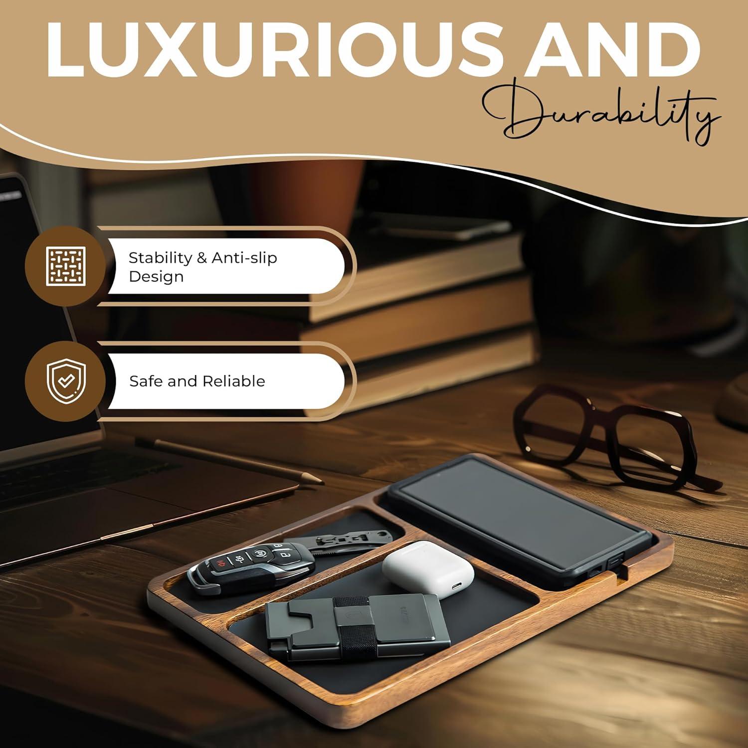 Bandeja de Valet de Madera de Acacia Evaded 30x20 cm