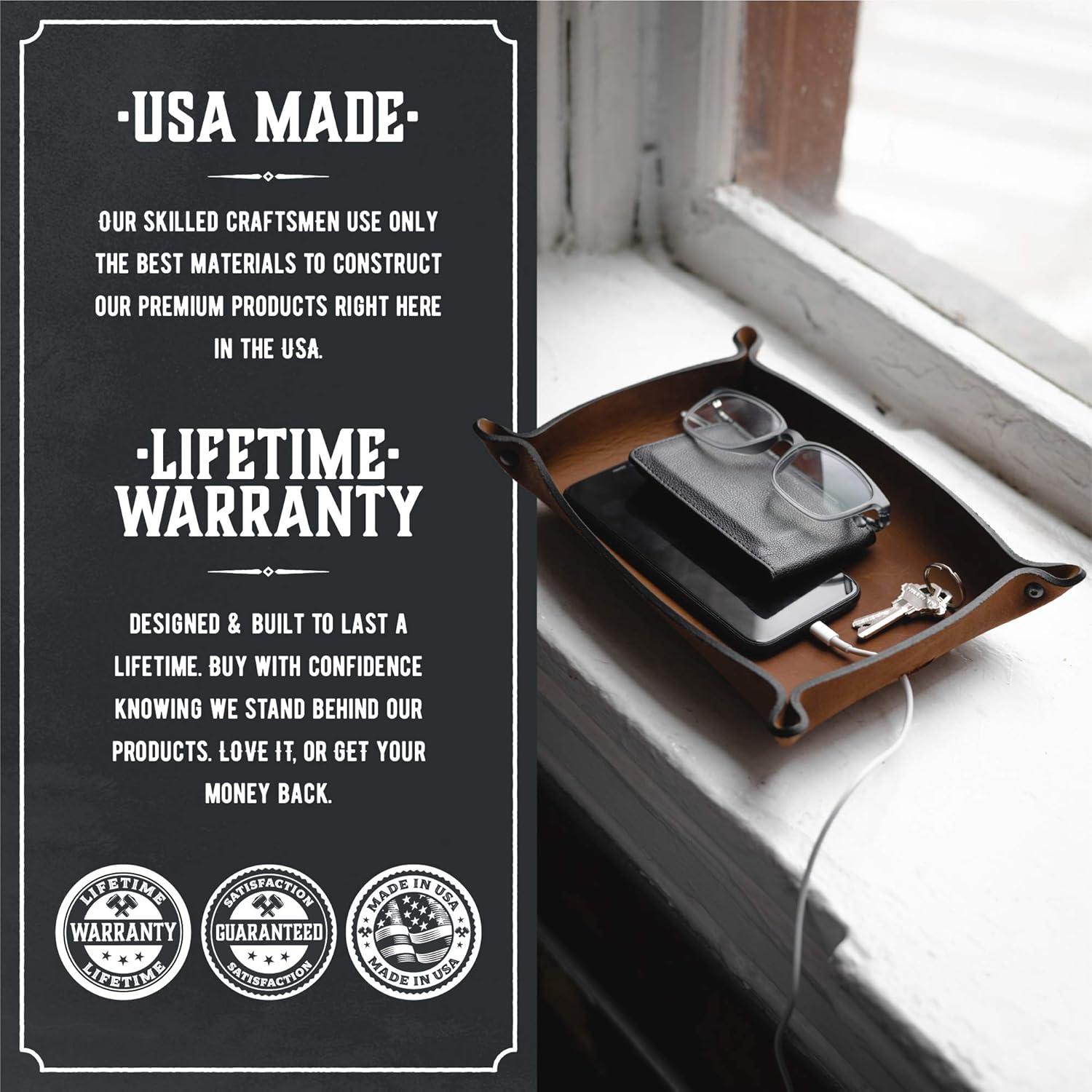 Bandeja de Cuero Main Street Forge 29x20 cm Marrón Bootlegger