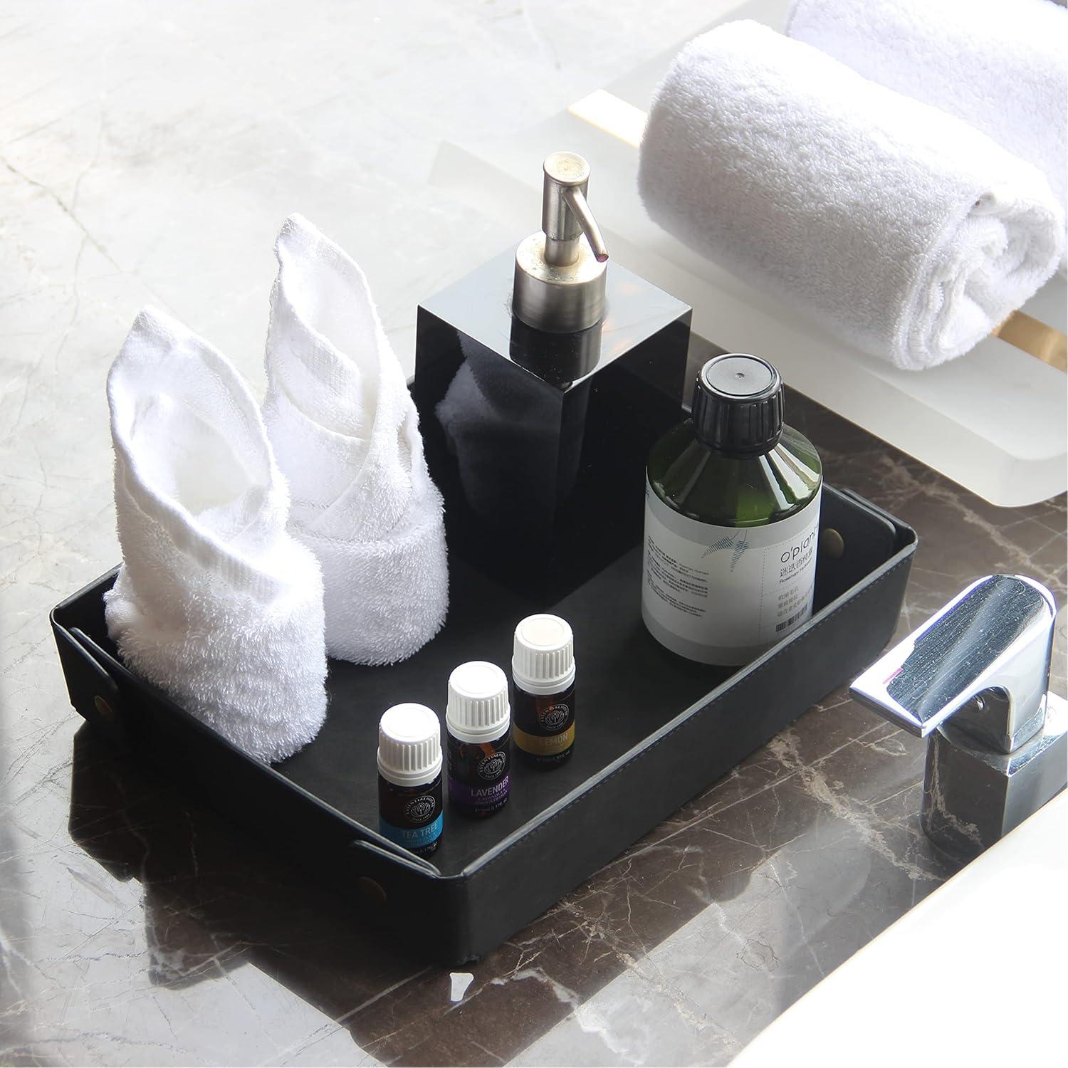 Bandeja Organizador de Cuero Sintético CASIRENA Negra 25x20 cm