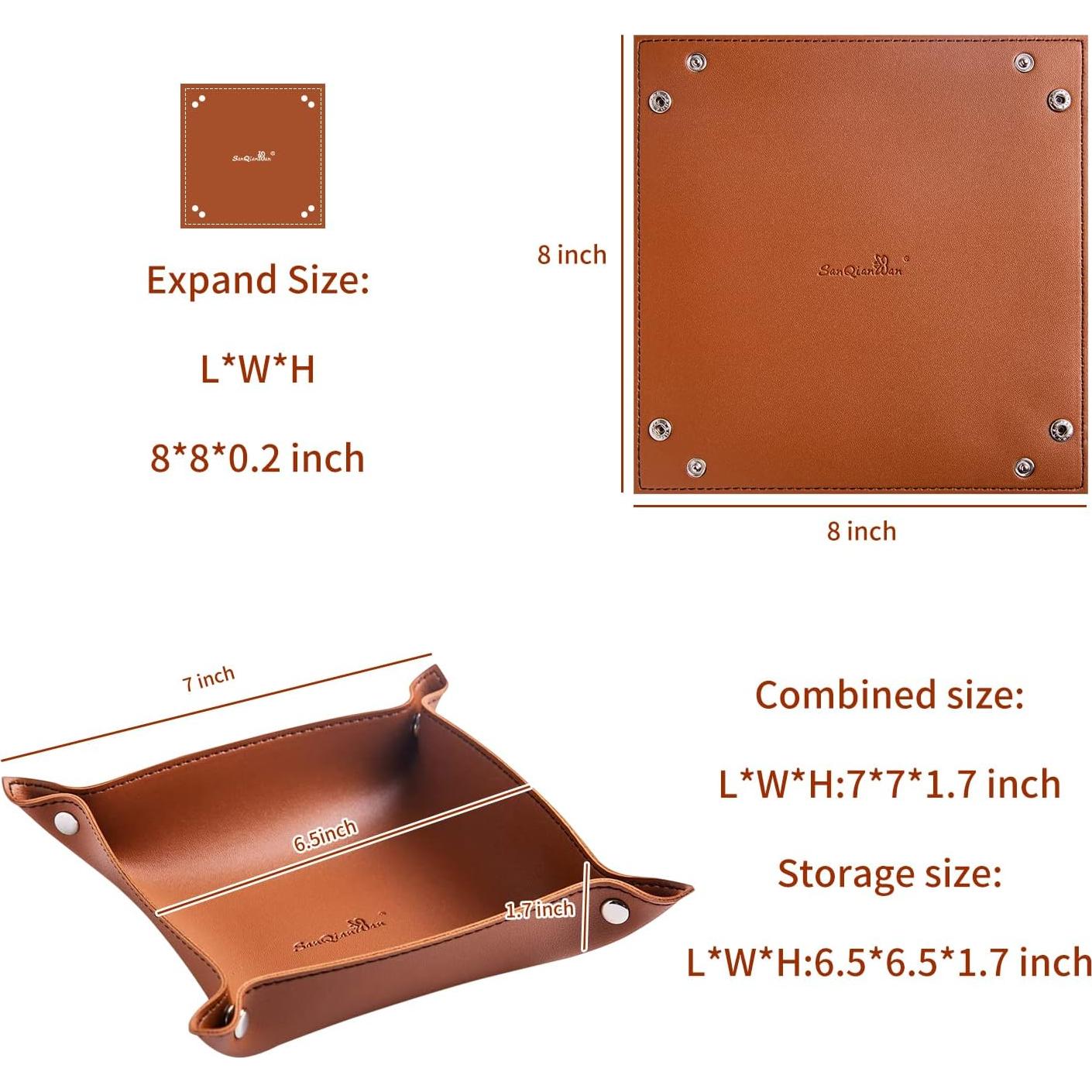 Bandeja de Joyería Cuero PU SANQIANWAN Marrón 19.81 cm