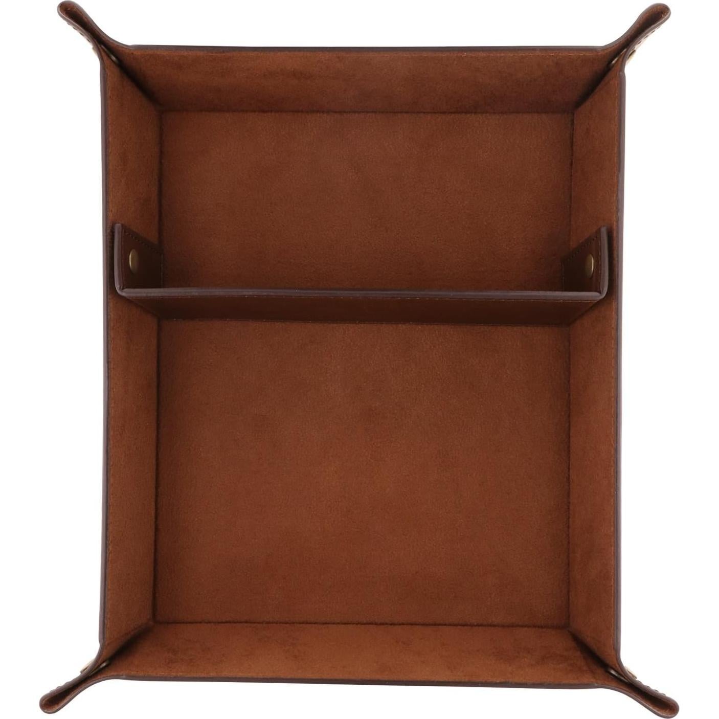 Organizador de Bandeja de Cuero Londo Marrón 20x24x5 cm