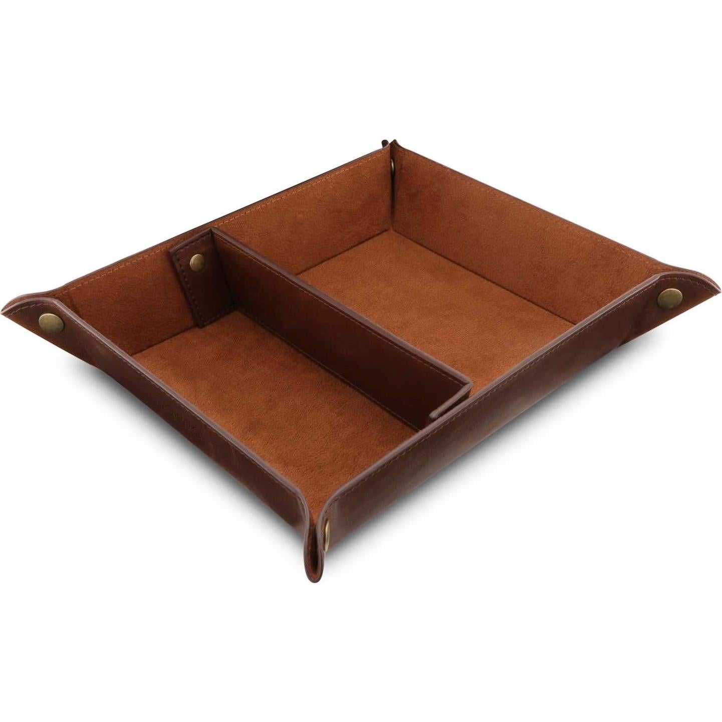 Organizador de Bandeja de Cuero Londo Marrón 20x24x5 cm