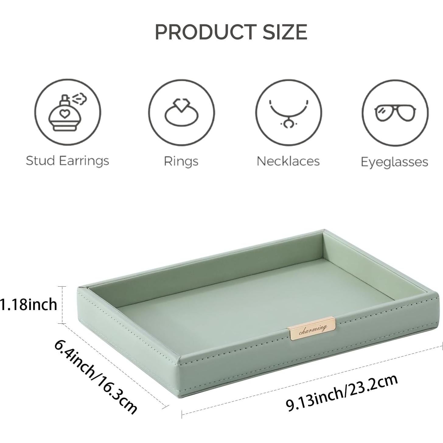 Bandeja Organizadora de Joyería CASEGRACE Verde 23x16 cm