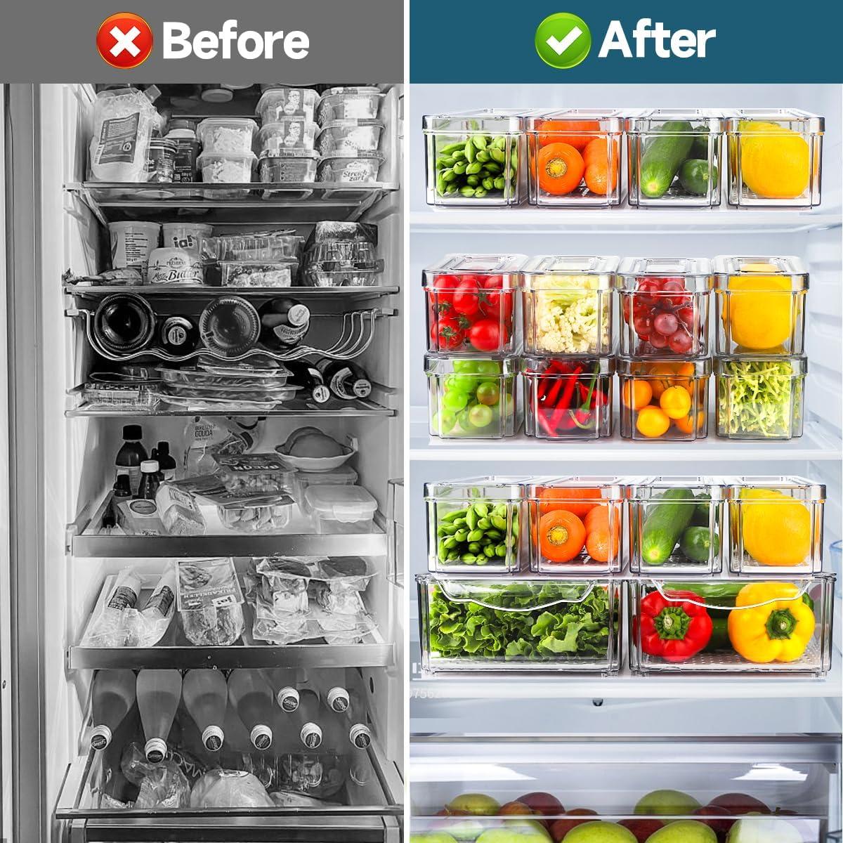 14 Organizadores de Refrigerador NISILIN Apilables BPA Libre