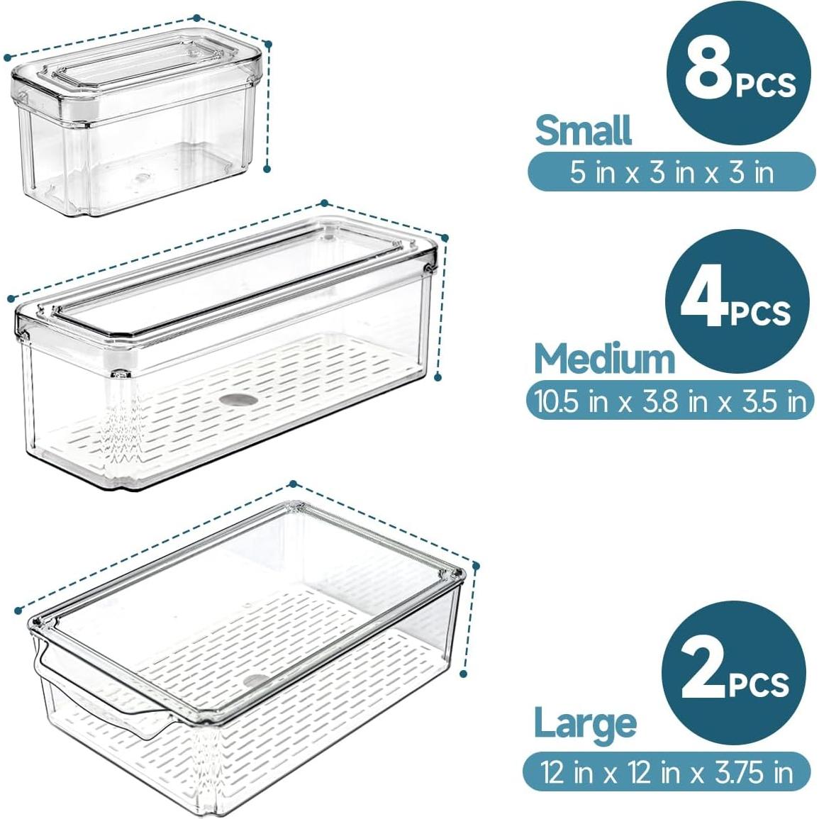 14 Organizadores de Refrigerador NISILIN Apilables BPA Libre