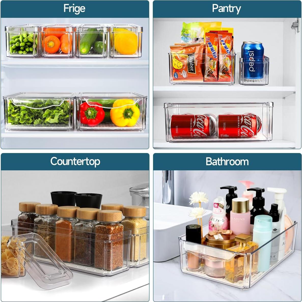 14 Organizadores de Refrigerador NISILIN Apilables BPA Libre