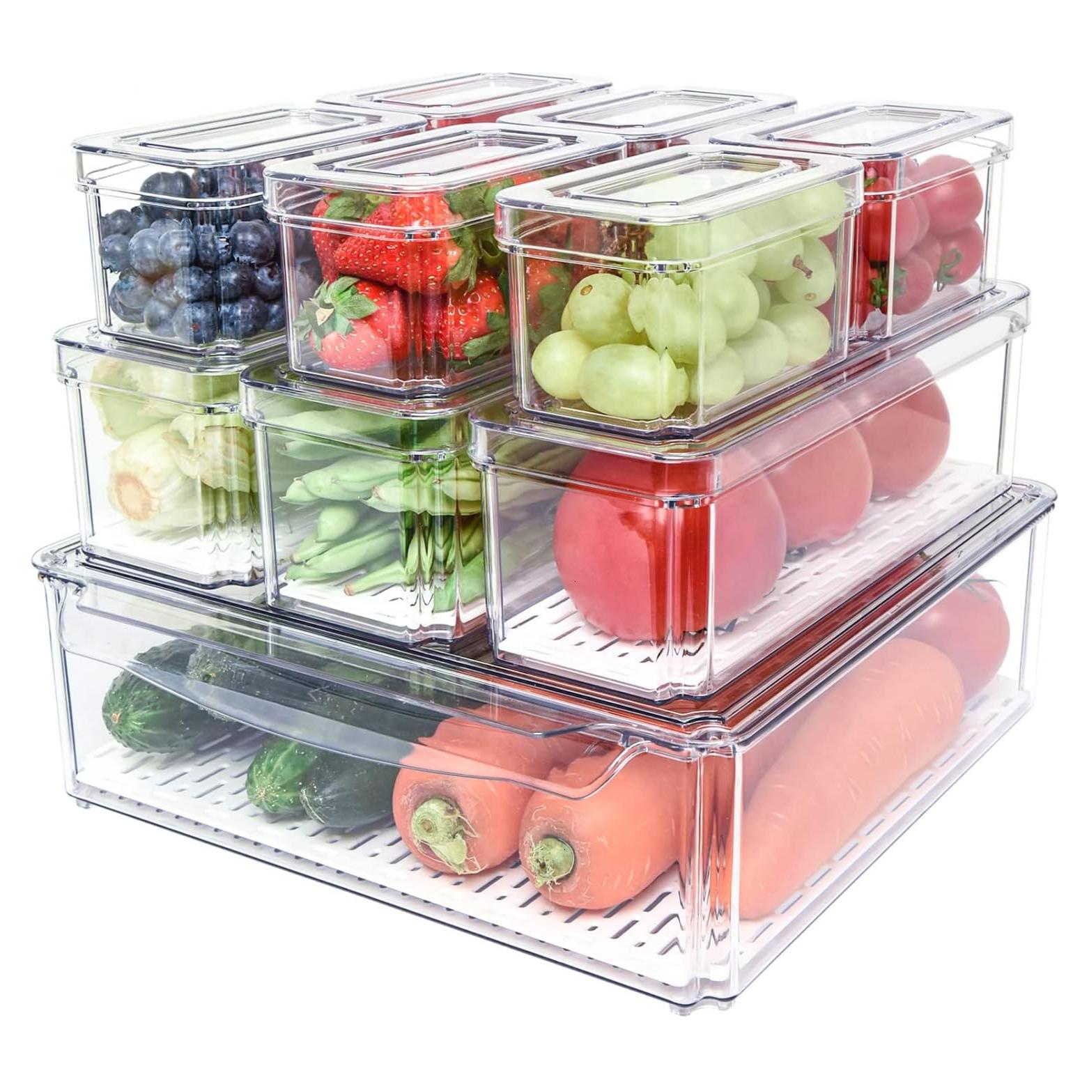 Organizador de Nevera Pomeat 10 Pack Apilable BPA Libre